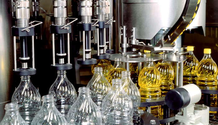 Bottles being filled