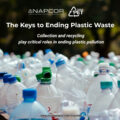 Used PET plastic bottles beneath the NAPCOR and Positively PET logos, with text reading, “The Keys to Ending Plastic Waste: Collection and recycling play critical roles in ending plastic pollution.”